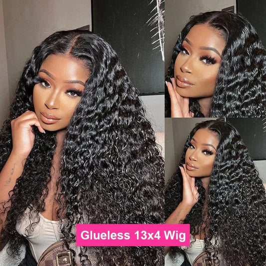 Cexxy Glueless Wig Human Hair Ready To Wear Curly 7x5 Lace Closure Deep Wave Frontal Wig 13x4 Hd Lace Bleached Knots For Women